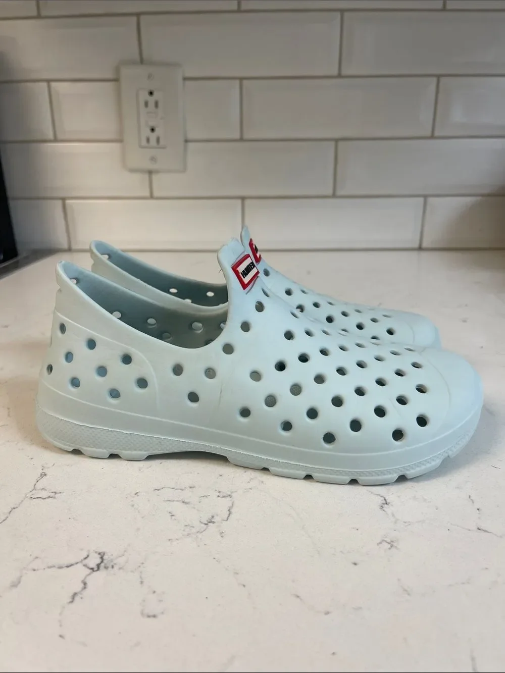 Hunter Original Kid's Lightweight Outdoor Shoes In Blue Size 13 Missing Lining